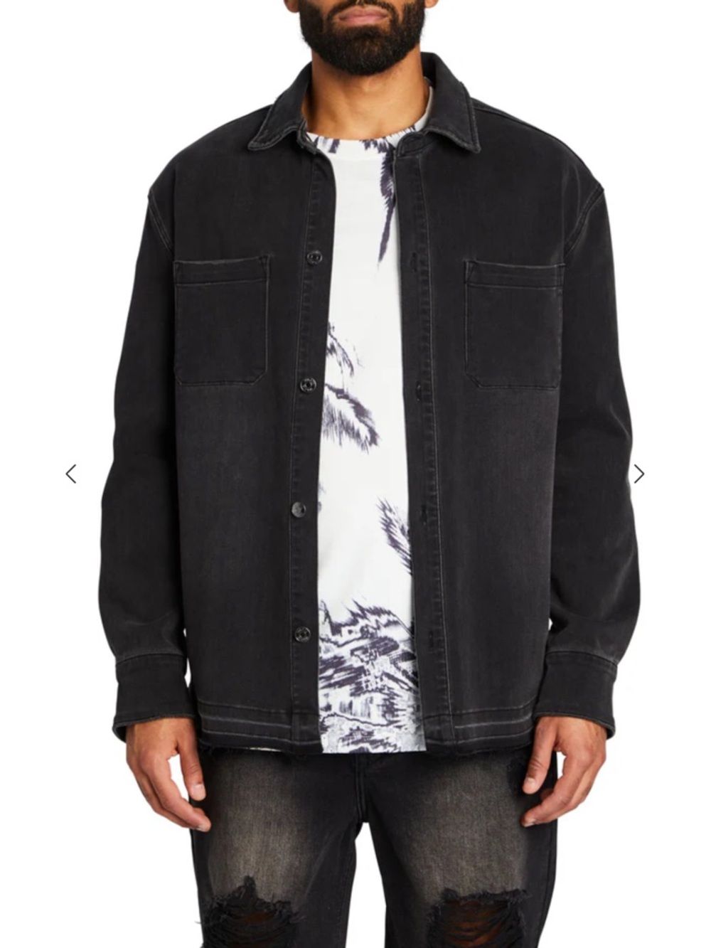 SER.O.YA Men's Midnight Denim Shirt Jacket XL NEW $298